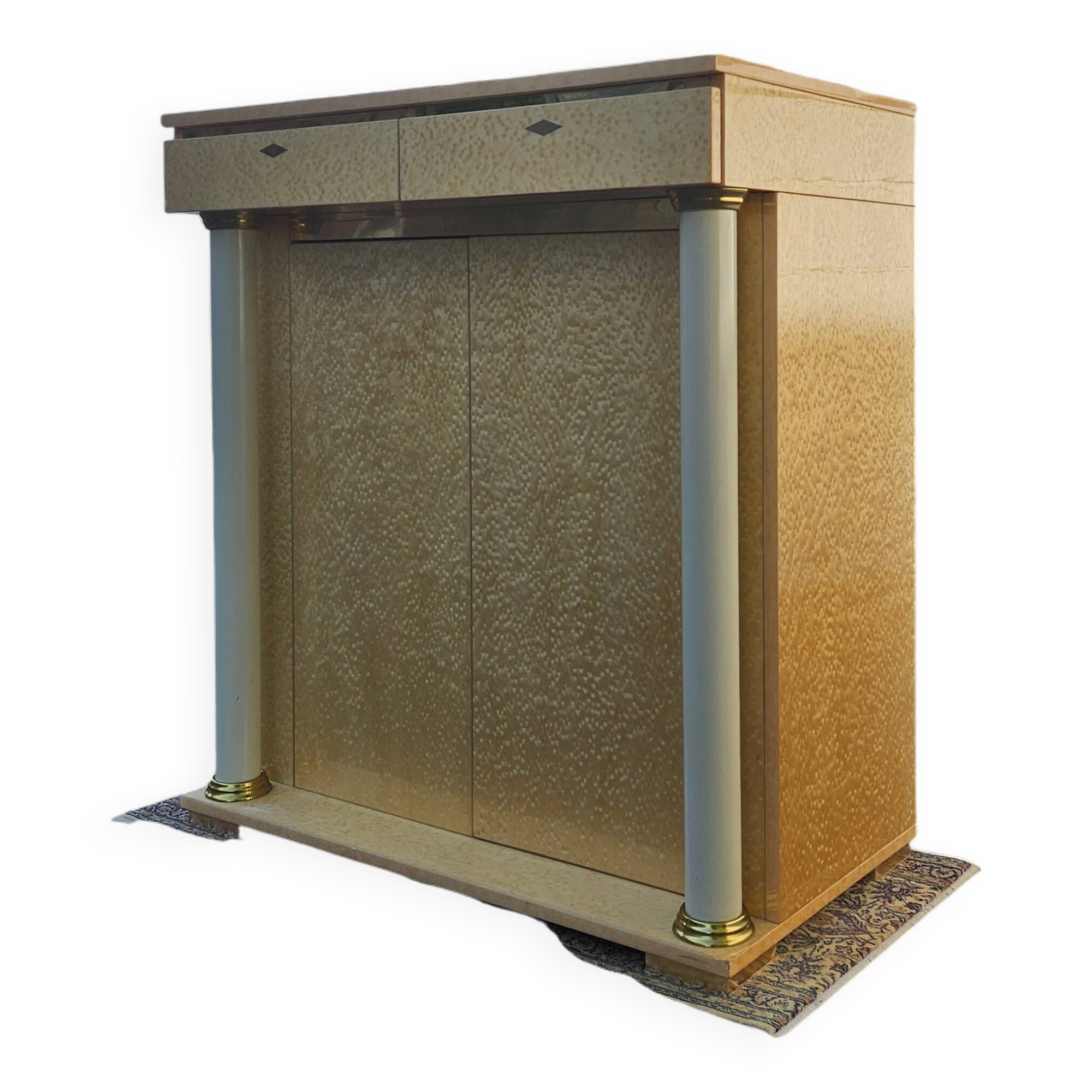 French Vintage Lemon Drawer Cabinet-Bar Cabinet-Neoclassical Style-90s