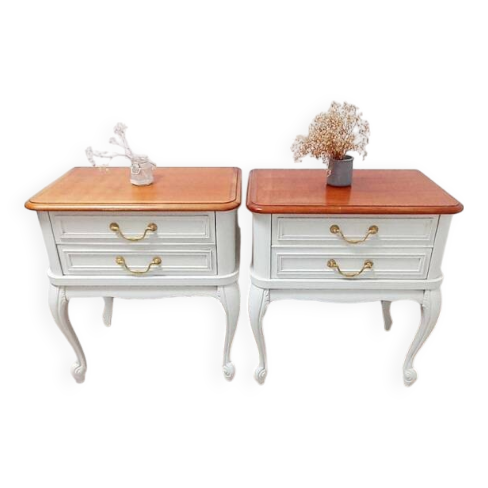 Pair of antique bedside tables