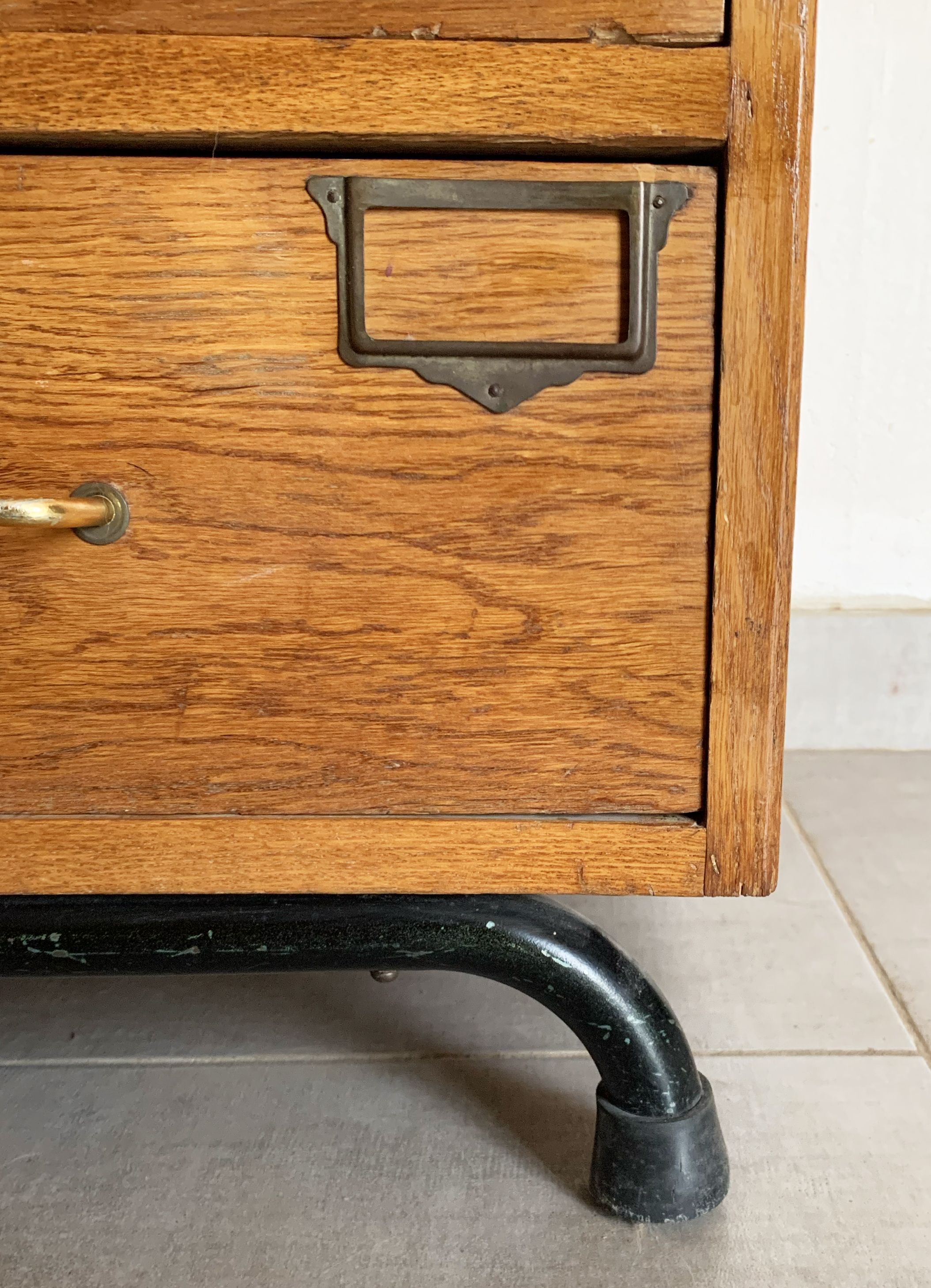 Vintage printer or schoolmaster workshop furniture from the 50s