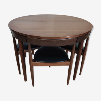 Table and 4 chairs by Hans Olsen for the Danish editions Frem R-jle
