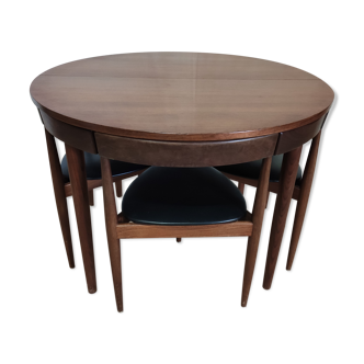 Table and 4 chairs by Hans Olsen for the Danish editions Frem R-jle