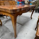 Louis XV extendable cherry dining table