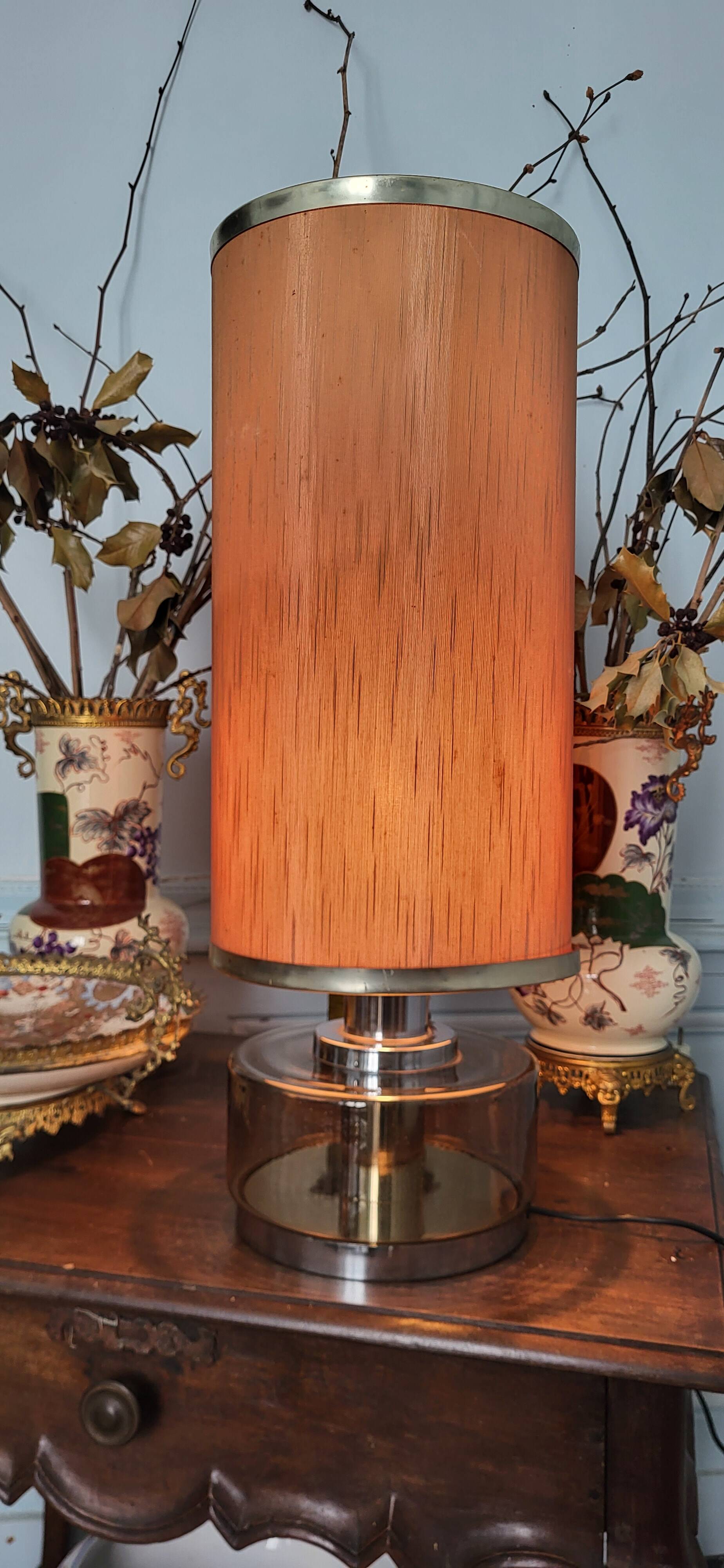 Smoked glass lamp from the 70s