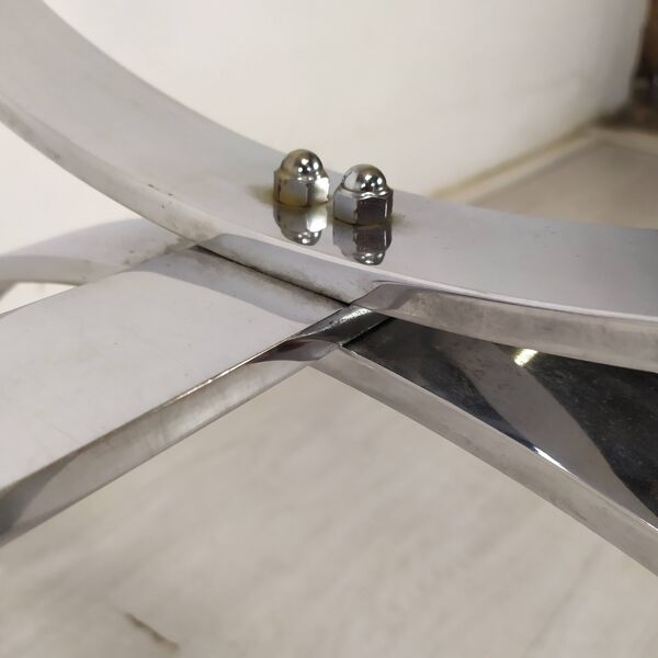 Bureau vintage chromé verre