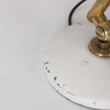 Vintage 60's table lamp in brass and white metal italian design