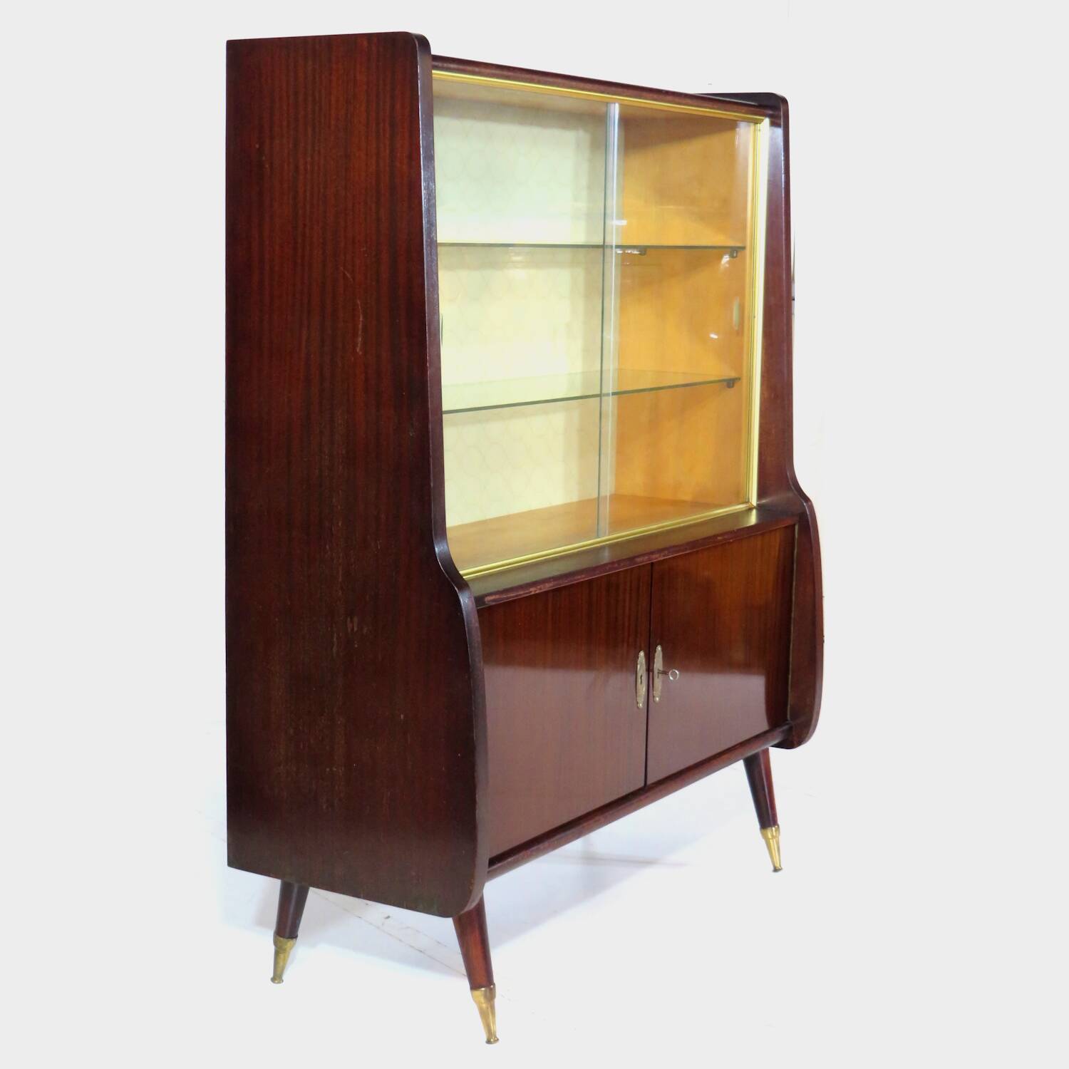 Art Deco display cabinet with sliding glass doors, 1930s