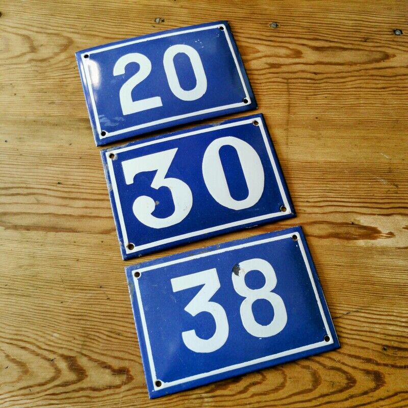 Enamelled street number plate