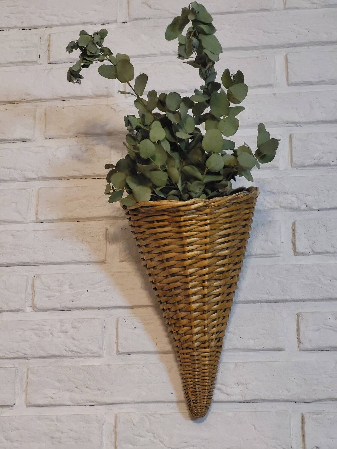 Cornucopia rattan basket