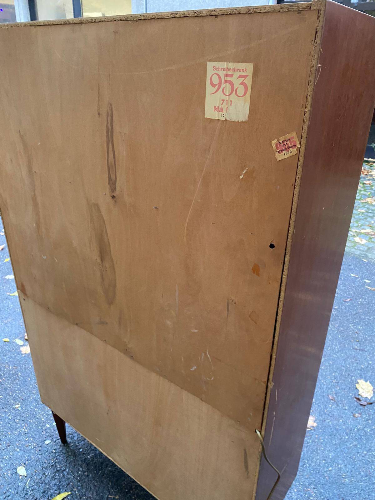 Vintage Scandinavian oak secretary desk, 1950s