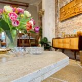 Travertine coffee table 70s