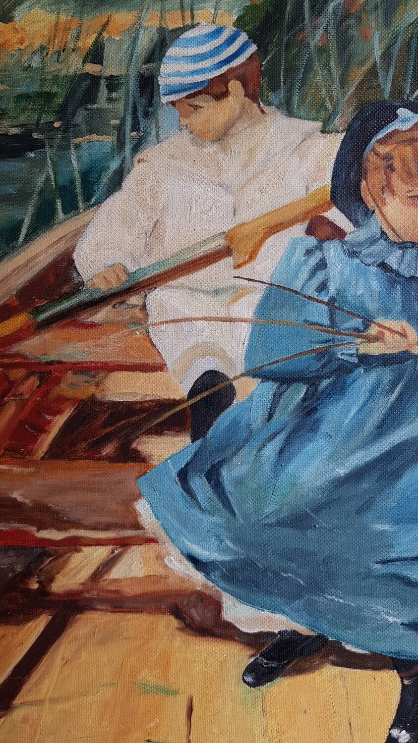 Peinture à l'huile sur toile, signée Hidalgo 1994, 46x58cm avec cadre