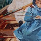 Peinture à l'huile sur toile, signée Hidalgo 1994, 46x58cm avec cadre