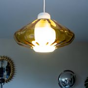Scandinavian suspension, blown glass and opaline, 1960, new.