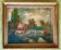 1860s French Barbizon Oil on Canvas – Village Bridge & Riverscape