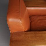Paire de fauteuils Art Déco en cuir. Années 40.
