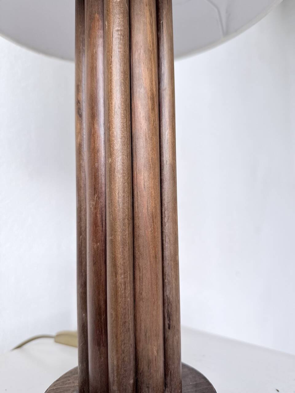 1940s Art Deco oak desk lamp