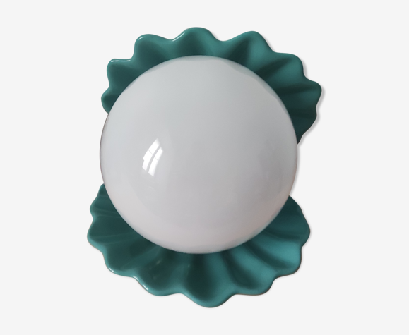 Lampe coquillage céramique bleu