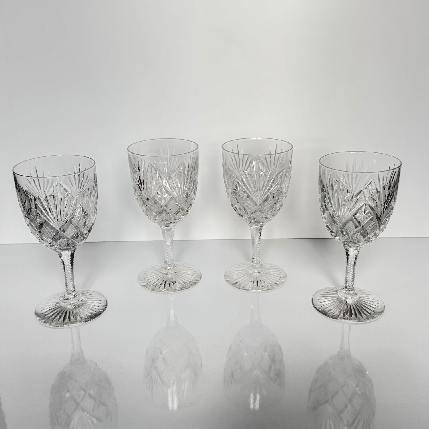 4 Saint-Louis crystal water glasses | Gavarni model | Early 20th century