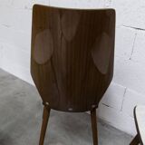 Suite de 6 chaises Baumann modèle 840 G2S finition acajou verni, 1963