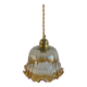 Suspension with vintage amber glass lampshade
