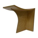 Vintage side table 80s curved plywood minimalist design