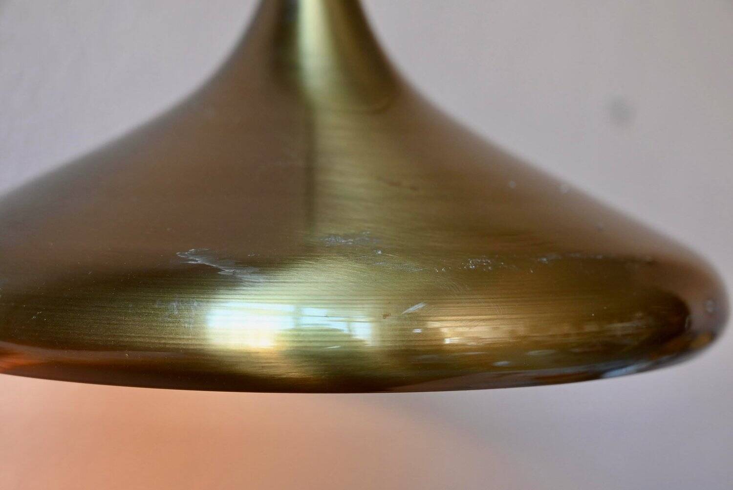 Suspension Space Age brushed brass with copper interior from the 60s-70s.