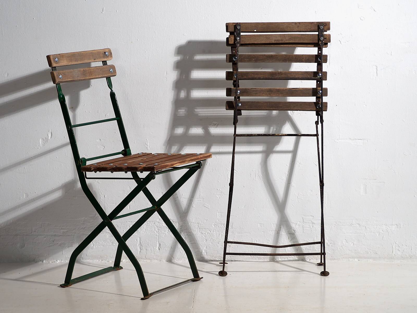 Anciennes chaises de terrasse pliantes (c.1920). Ensemble de 2 pièces #32