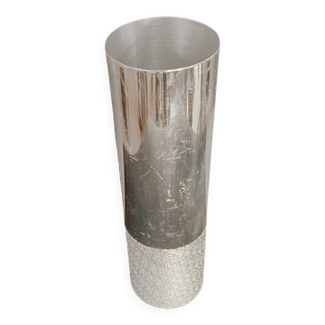 Vase BSF en métal argenté, Allemagne, années 1970.