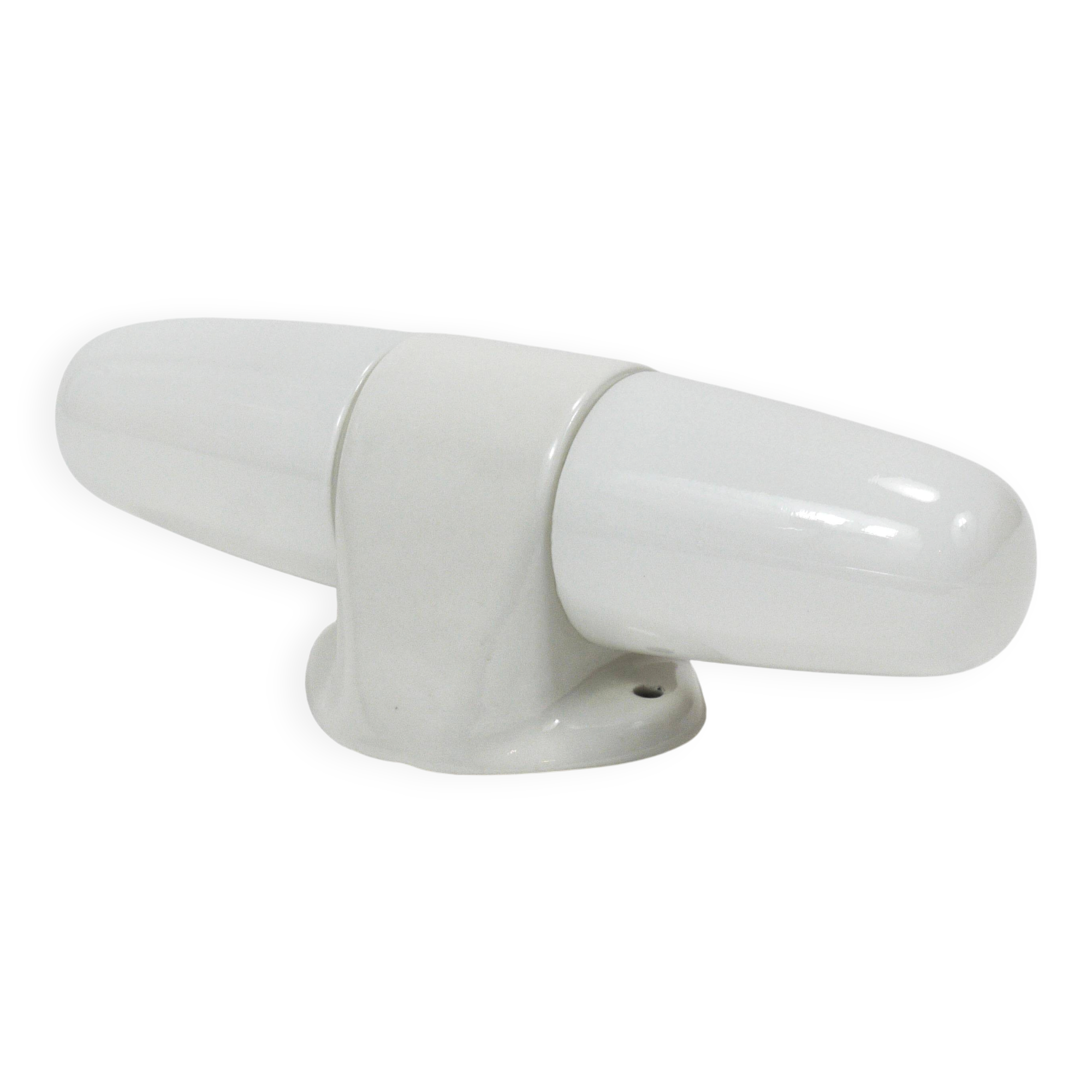 White double wall lamp Bauhaus Wilhelm Wagenfeld, Linder Germany, 1950s