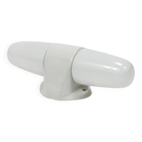 White double wall lamp Bauhaus Wilhelm Wagenfeld, Linder Germany, 1950s