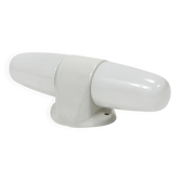 White double wall lamp Bauhaus Wilhelm Wagenfeld, Linder Germany, 1950s
