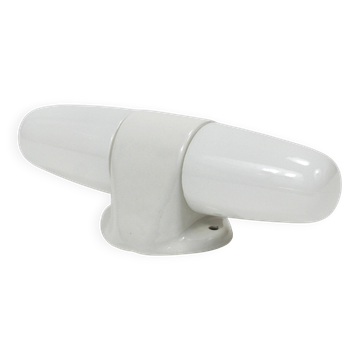 White double wall lamp Bauhaus Wilhelm Wagenfeld, Linder Germany, 1950s