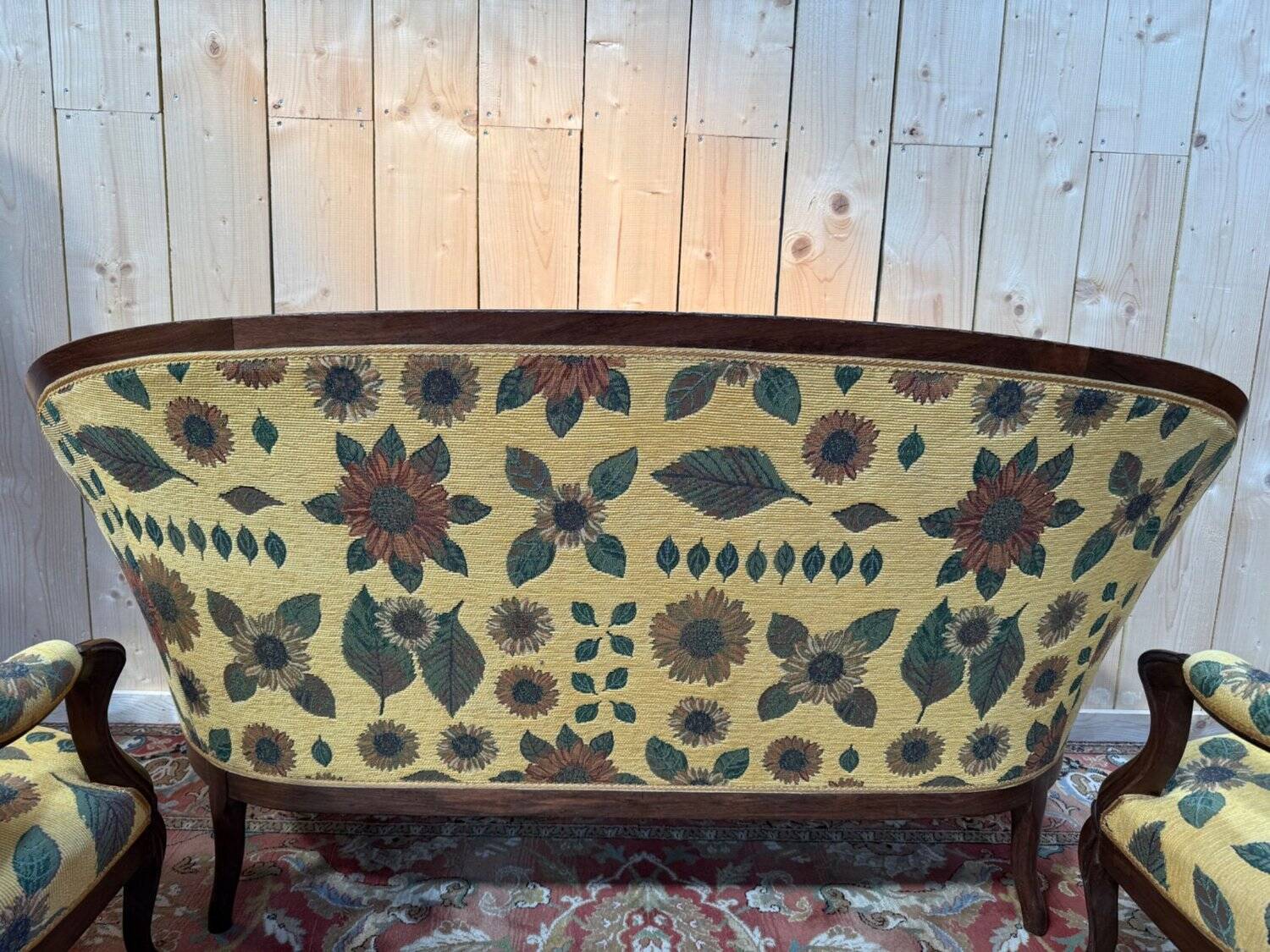 Salon Louis-Philippe – Sofa and pair of armchairs – Rosewood – Fabric f