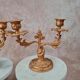 Pair of antique gilded candlesticks – Louis XV / Rococo style