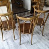 Farm table set 4/6 people and three bistro chairs