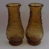 Pair of amber vases Bambicho vintage