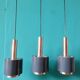 Vintage 3-light pendant lamp "Doria" Austria 1960