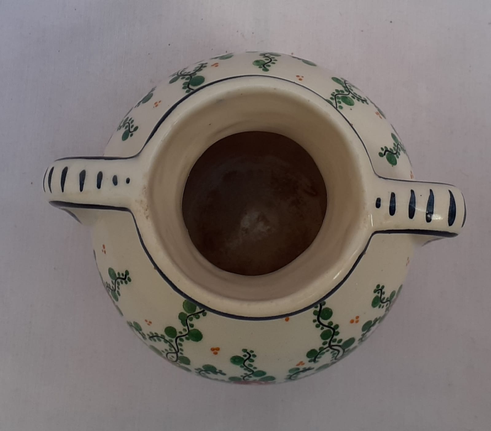 Vase in earthenware floral decoration