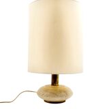 Travertine & brass table lamp base, Italy 1970s