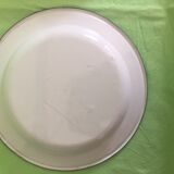Set de 4 plats tole émaillée blanc