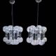 Pair of chrome chandeliers by Motoko Ishii for Staff.