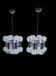 Pair of chrome chandeliers by Motoko Ishii for Staff.