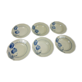 Ensemble de 6 assiettes creuses Digoin Sarreguemines à décor de tulipe