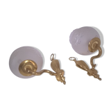 Art deco wall sconces in brass