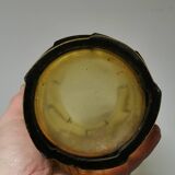 Vase stylisé en verre jaune, art déco