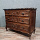 Louis XV Baroque chest of drawers in solid walnut circa 1850-1880