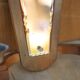 Vintage wooden wall light, wall light with art deco mirror