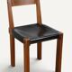 Chair S24 by Pierre Chapo – Solid elm and black leather – 1970