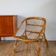 Shell armchair in rattan and bamboo, early 20th century