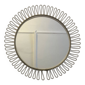 Round mirror in solid brass